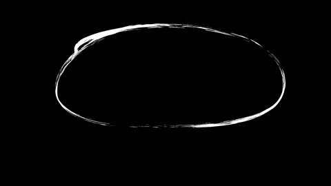 Brush circle abstract black minimal shape with expressive strokes 库存影片 333564638