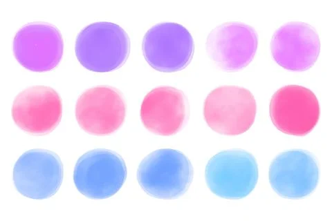 Brush Circle Logo Template Vector Set Stock Illustration
