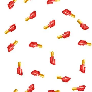 Brush for clean cat wool isometric icon seamless pattern Ilustración de archivo