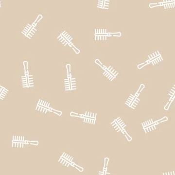 Brush for clean cat wool line vector seamless pattern Ilustración de archivo