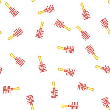 Brush for clean cat wool vector seamless pattern 스톡 일러스트