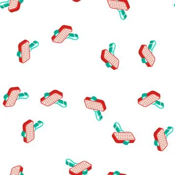 Brush for clean dog wool isometric icon seamless pattern Stock Illustration