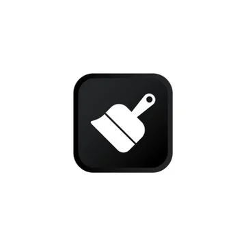 Brush cleaner icon modern button design black symbol isolated on white backgr Stock Illustration