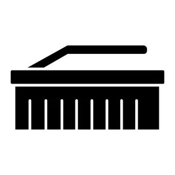 Brush cleaning icon, vector illustration, black sign on isolated background Stock Illustration