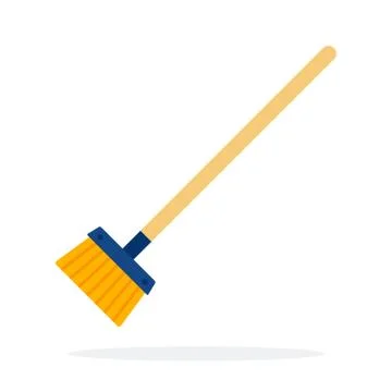 Brush for cleaning with large bristles flat isolated Stock Illustration
