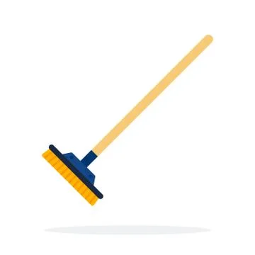 Brush for cleaning with short bristles flat isolated Stock Illustration