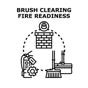 Brush clearing fire readiness preparing for prevention Stock Illustration