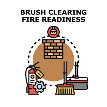 Brush clearing fire readiness preparing for prevention Stock Illustration