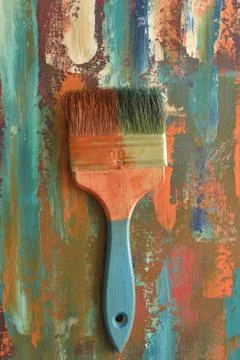 Brush on a colored abstract background Stock Photos