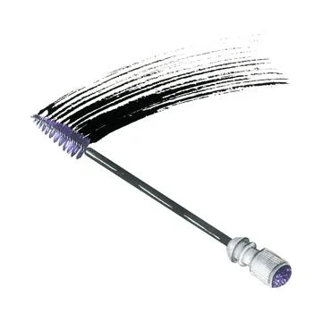 Brush for combing eyelashes and eyebrows with a smear of black paint, mascara Stock Illustration