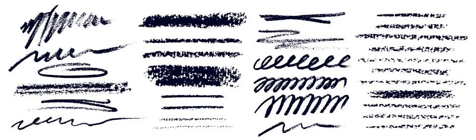 Brush crayon scribble collection Illustrazione stock