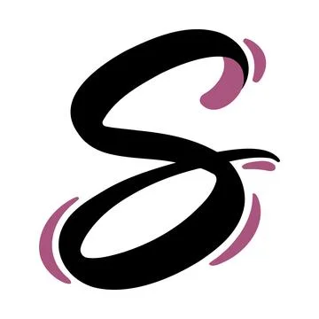 Brush cursive S design for magazine covers and branding Stock Illustration