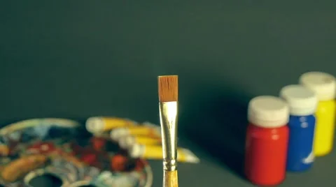 Brush on dark background Stock Footage 68374529