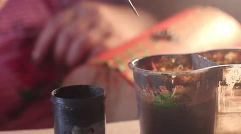 Brush dipped in water Video stock 65391548