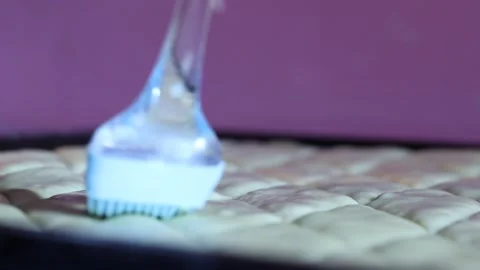 Brush the dough with egg 4 Stock-Footage 320832969