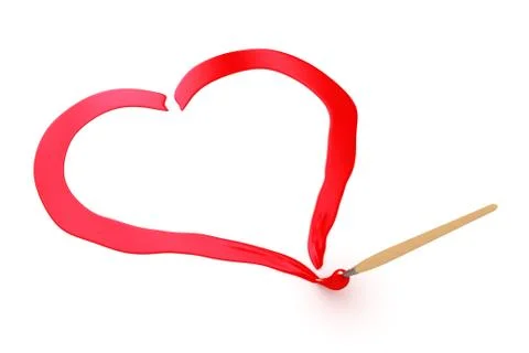 Brush is drawing the heart Stock Illustration