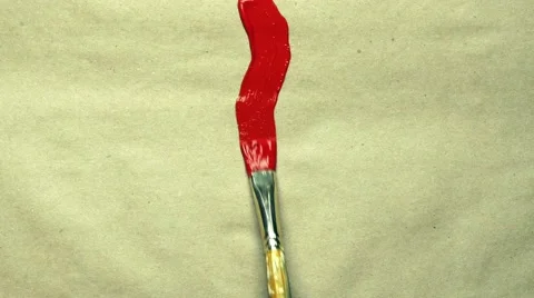 Brush drawing red line Stock Footage 68375106