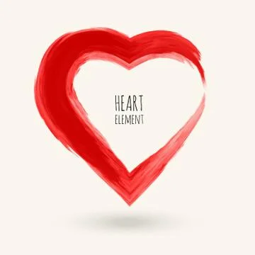 Brush drawing vector heart, isolated on white Stock Illustration