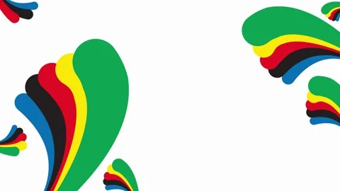 Brush drawing on white background. Color palette for sport summer games even Stock Footage 262812609