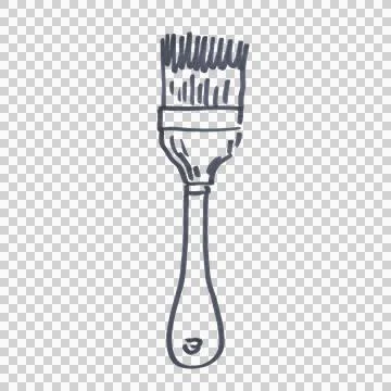 A brush drawn with a black marker Stock Illustration