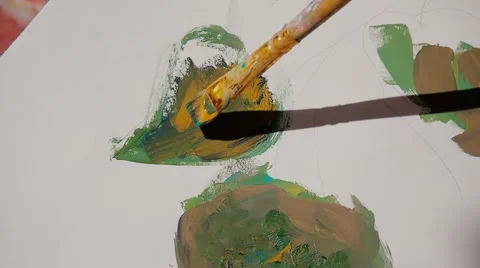 Brush draws a sheet Stock Footage 55806205