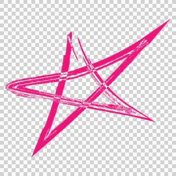 Brush Five Pointed Star Stroke draw shape rough sketch black Stock Illustration
