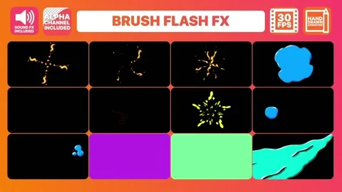 Brush Flash FX Pack And Titles After Effects stock