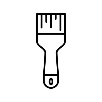 Brush flat icon. Pictogram for web. Line stroke. Isolated on white background Stock Illustration