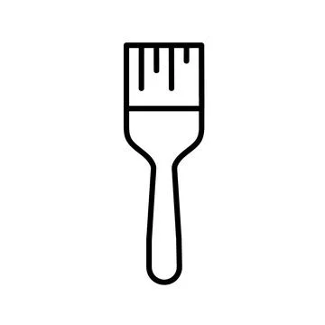 Brush flat icon. Pictogram for web. Line stroke. Isolated on white background Stock Illustration