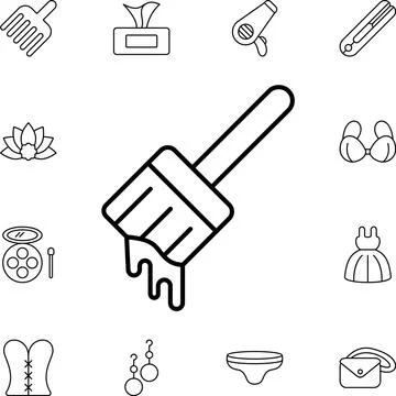 Brush flat vector icon in beauty pack Stock Illustration