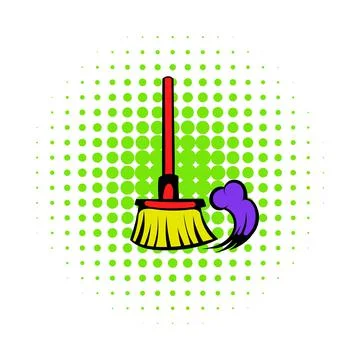 Brush for a floor icon, comics style Stock Illustration