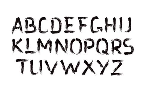 Brush Font Bold Letters Stock Illustration