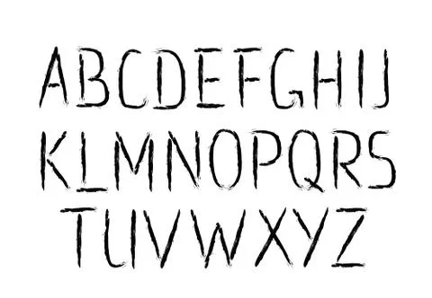 Brush Font Thin Letters Stock Illustration