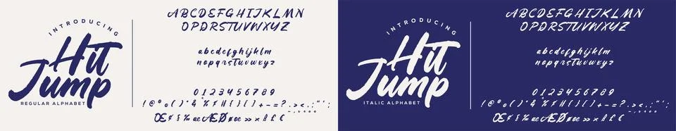 Brush Font Vector Script Alphabet and Italic Typeface Stock Illustration