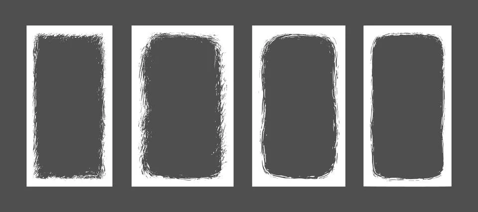 Brush frame border paper background. Frame edge paint effect poster retro photo Stock Illustration
