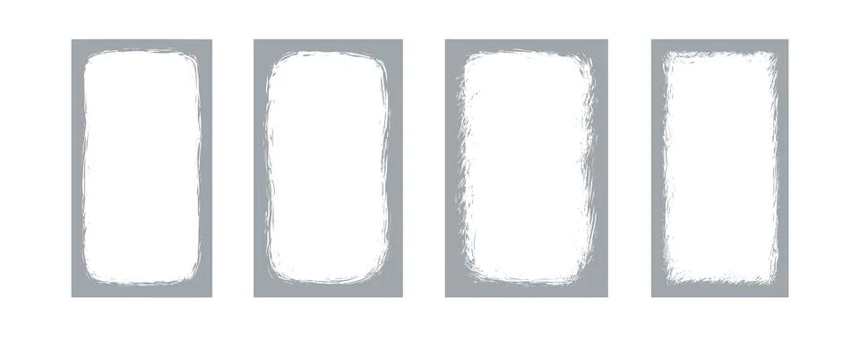 Brush frame border paper background. Frame edge paint effect poster retro photo Stock Illustration