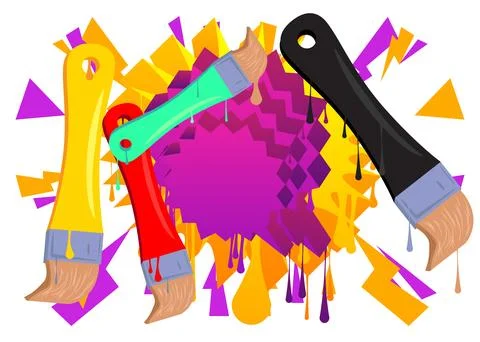 Brush graffiti with speech bubble. Abstract modern Messaging sign street ar.. Stock Illustration