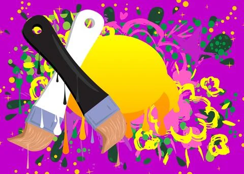 Brush graffiti with speech bubble. Abstract modern Messaging sign street ar.. Stock Illustration