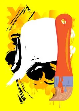 Brush graffiti with speech bubble. Abstract modern Messaging sign street ar.. Stock Illustration