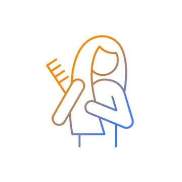 Brush hair gradient linear vector icon Stock-Illustration