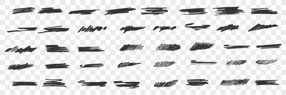 Brush hand drawn scribbles doodle set Stock Illustration