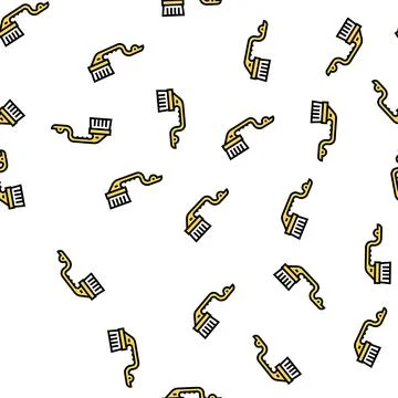 Brush housekeeping accessory vector seamless pattern Stock Illustration