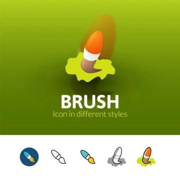 Brush icon in different style Stock Illustration