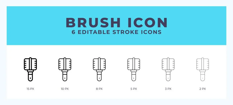Brush icon illustration vector with editable stroke. Stock Illustration