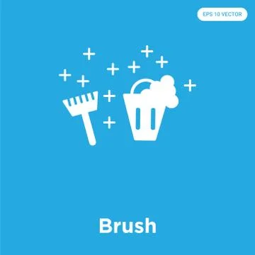 Brush icon isolated on blue background Free Stock Illustration
