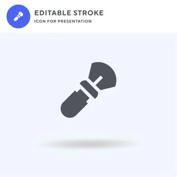 Brush icon vector, filled flat sign, solid pictogram isolated on white, logo  Illustration