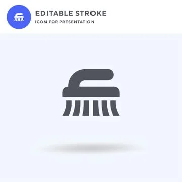 Brush icon vector, filled flat sign, solid pictogram isolated on white, logo  Stock Illustration