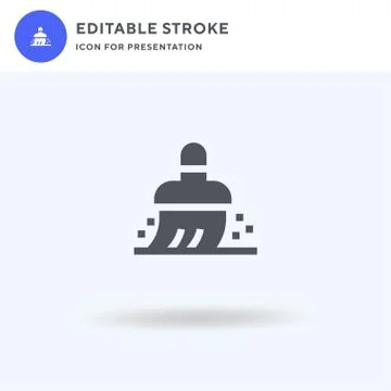 Brush icon vector, filled flat sign, solid pictogram isolated on white, logo  Stock Illustration