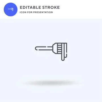 Brush icon vector, filled flat sign, solid pictogram isolated on white, logo Illustrazione stock