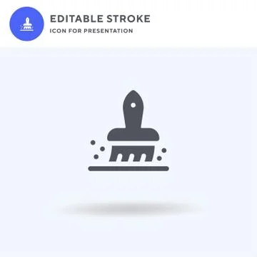 Brush icon vector, filled flat sign, solid pictogram isolated on white, logo Illustration